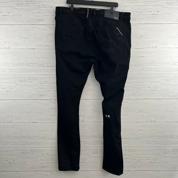 Cult of Individuality Black Distressed Slim Jeans Size 42 - Picture 2 of 12